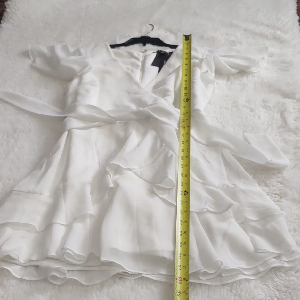 LULUS Elegant White Wrap Dress - Picture 15 of 16